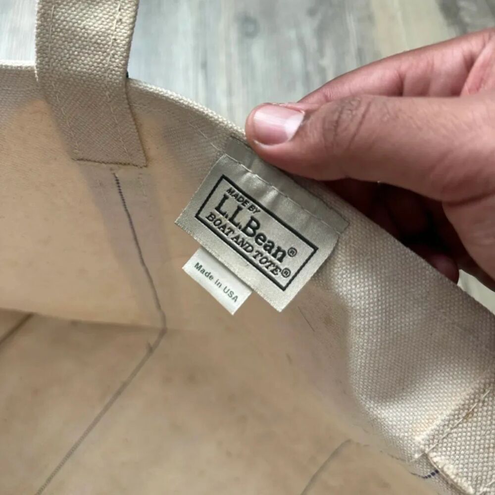 Vintage L.L. Bean Boat And Tote Green Canvas Tote Bag - Picture 5 of 6